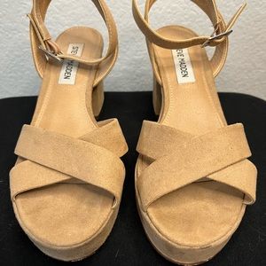 Tan Steve Madden Block Heels.
